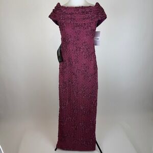 NWT JS Collections Chantal Column Gown Violet Quartz Sequin Dress Size 8 Formal